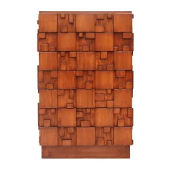 Pamono Brutalist Wooden Chest of Drawers, Italy, 2010s> Dressers, Commodes & Chests