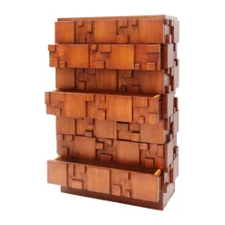 Pamono Brutalist Wooden Chest of Drawers, Italy, 2010s> Dressers, Commodes & Chests