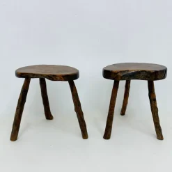 Pamono Brutalist Wooden Side Table, 1970s, Set of 2