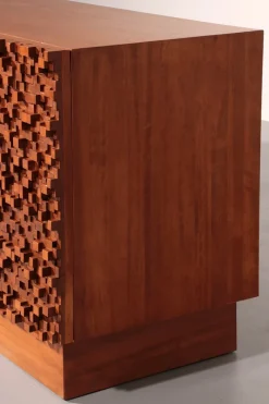Pamono Brutalist Wooden Sideboards, 1960s, Set of 2><noscript><img width=