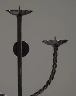 Sale Pamono Brutalist Wrought Iron Candlesticks, 1950s, Set of 2