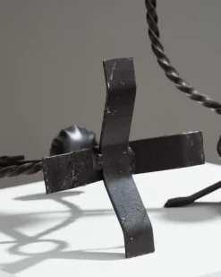 Sale Pamono Brutalist Wrought Iron Candlesticks, 1950s, Set of 2