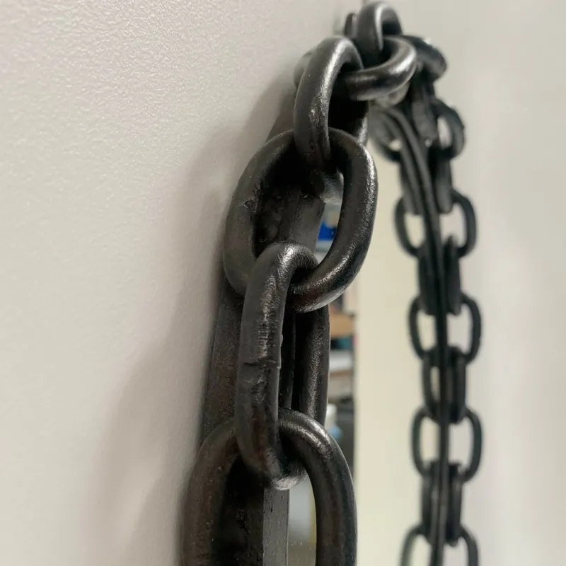 Pamono Brutalist Wrought Iron Chain and Padlock Wall Mirror, 1960> Mirrors