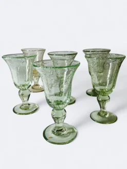 Discount Pamono Bubbled Champagne Glasses from Biot, France, Set of 6