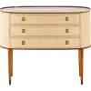 Pamono Bureau in Mahogany and White Artificial Leather attributed to Halvdan Pettersson, 1950s> Secretaires