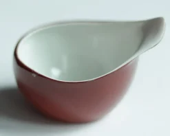Best Pamono Burgundy Porcelain Coffee Service by Lubomir Tomaszewski for Dorota ZPS Ćmielów Ceramics, 1962, Set of 15
