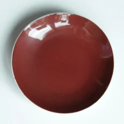 Best Pamono Burgundy Porcelain Coffee Service by Lubomir Tomaszewski for Dorota ZPS Ćmielów Ceramics, 1962, Set of 15