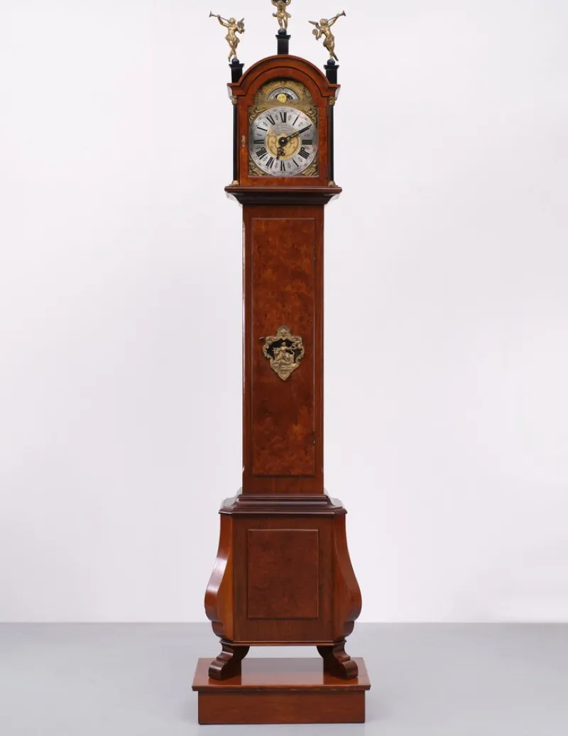 Discount Pamono Burl Long Case Warmink Clock, Amsterdam, the Netherlands, 1960s