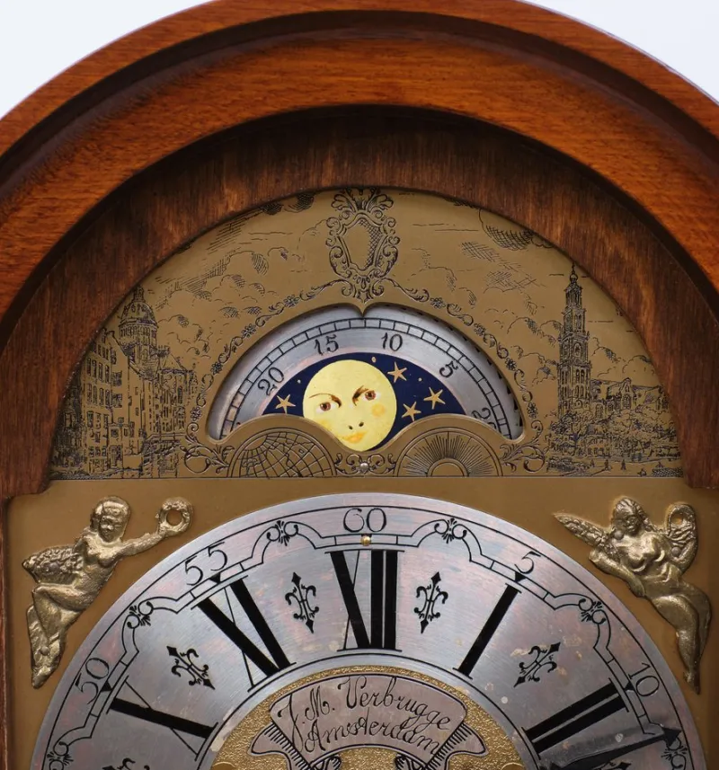 Discount Pamono Burl Long Case Warmink Clock, Amsterdam, the Netherlands, 1960s