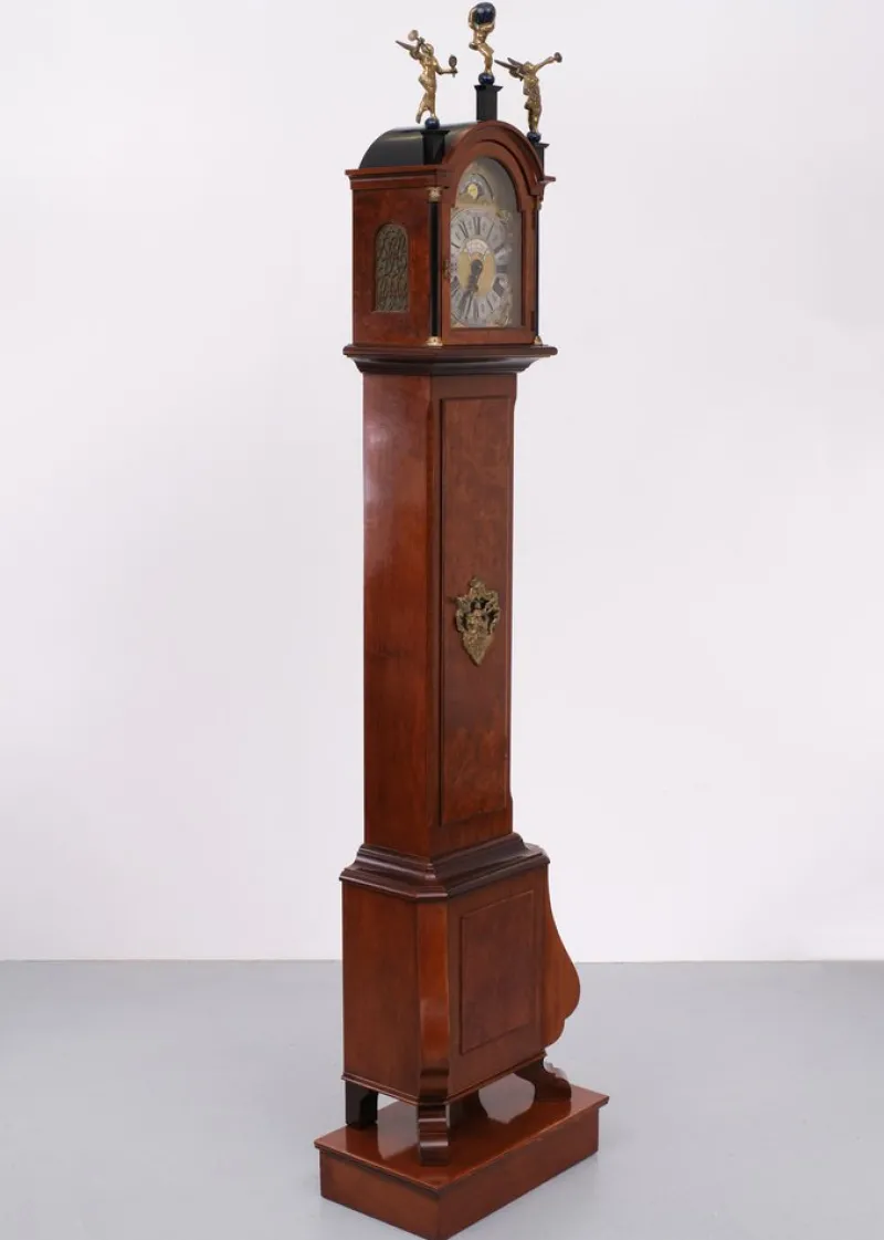 Discount Pamono Burl Long Case Warmink Clock, Amsterdam, the Netherlands, 1960s