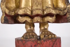 Discount Pamono Burmese Artist, Large Standing Buddha in Pātra-Mudrā, 1800s, Wood