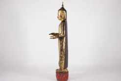 Discount Pamono Burmese Artist, Large Standing Buddha in Pātra-Mudrā, 1800s, Wood