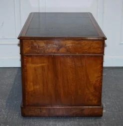 Pamono Burr Walnut Twin Pedestal Desk from Royal Druce & Co., London, United Kingdom, 1840s><noscript><img width=