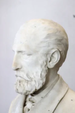 Clearance Pamono Bust of a Gentleman, 19th Century, White Marble Sculpture