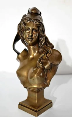 Pamono Bust of Marianne, Early 1900s, Bronze><noscript><img width=