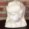 Online Pamono Bust of Putto or Little Girl in White Carrara Marble, 1940s