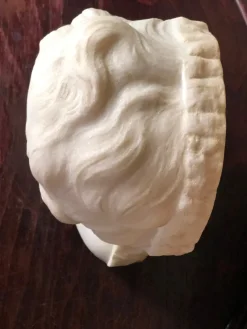 Online Pamono Bust of Putto or Little Girl in White Carrara Marble, 1940s