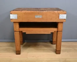 Pamono Butcher's Block in Beech from X. Aubert, 1950s> Worktables & Workbenches
