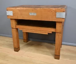 Pamono Butcher's Block in Beech from X. Aubert, 1950s><noscript><img width=