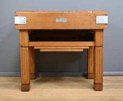 Pamono Butcher's Block in Beech from X. Aubert, 1950s><noscript><img width=