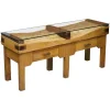 Pamono Butchers Table with Bronze Mounts and Glass Top, 1920s> Worktables & Workbenches