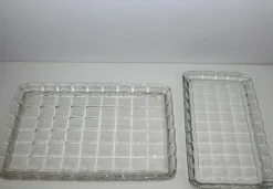 Pamono Butter Dish with 2 Trays by Eduard Wimmer-Wisgrill for Lobmeyr, 1930s, Set of 3> Trays