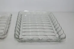 Pamono Butter Dish with 2 Trays by Eduard Wimmer-Wisgrill for Lobmeyr, 1930s, Set of 3><noscript><img width=