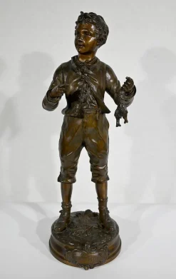 Outlet Pamono C. Anfrie, Bonne Pêche, 19th-Century, Bronze