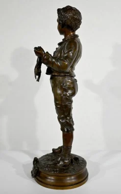 Outlet Pamono C. Anfrie, Bonne Pêche, 19th-Century, Bronze