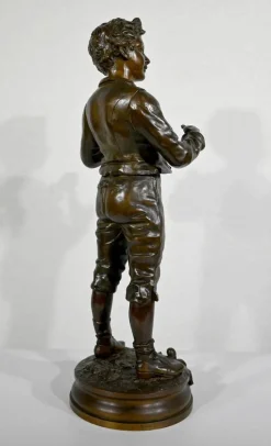 Outlet Pamono C. Anfrie, Bonne Pêche, 19th-Century, Bronze