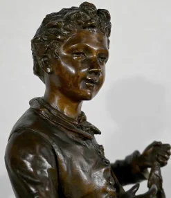 Outlet Pamono C. Anfrie, Bonne Pêche, 19th-Century, Bronze