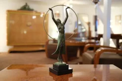 Pamono C. Charles for Max Le Verrier, Bayadère, Spelter & Marble, Art Deco Style Sculpture> Art Deco