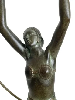 Pamono C. Charles for Max Le Verrier, Bayadère, Spelter & Marble, Art Deco Style Sculpture><noscript><img width=
