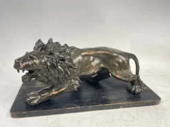 Pamono C. Ganci, Lion Sculpture, 1920s, Silvered Copper> Art Nouveau