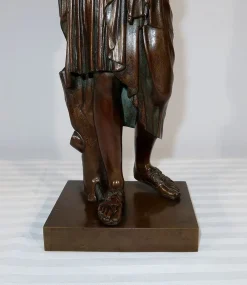 Clearance Pamono C. Sauvage after Praxitèle, Diane de Gabies, Early 1800s, Bronze