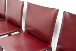 Pamono Cab 412 Bordeaux Red Chair Set by Mario Bellini for Cassina, 1990s, Set of 8><noscript><img width=