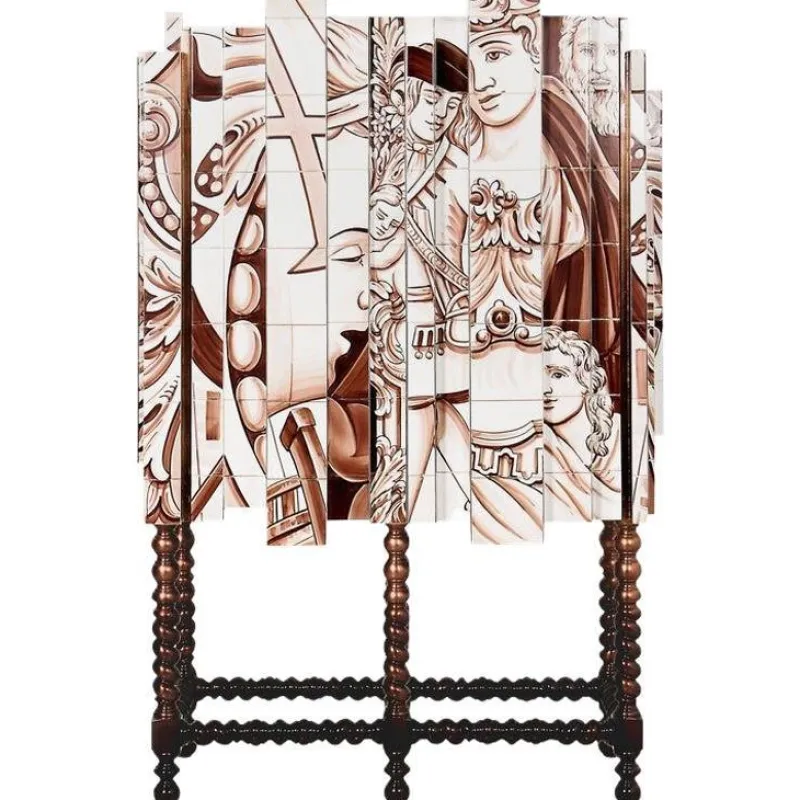 Best Pamono Cabinet with Hand-Painted Tiles