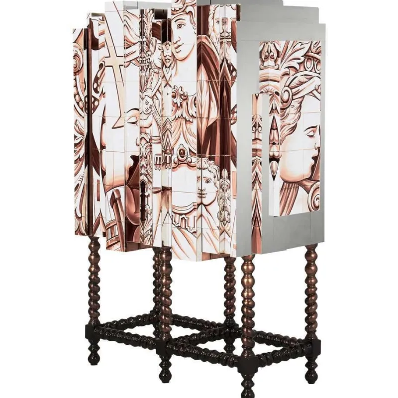 Best Pamono Cabinet with Hand-Painted Tiles