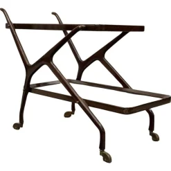 Pamono Caesar Lacquer Wooden Food Cart by Cesare Lacca, 1950s> Serving Bar Carts & Trolleys