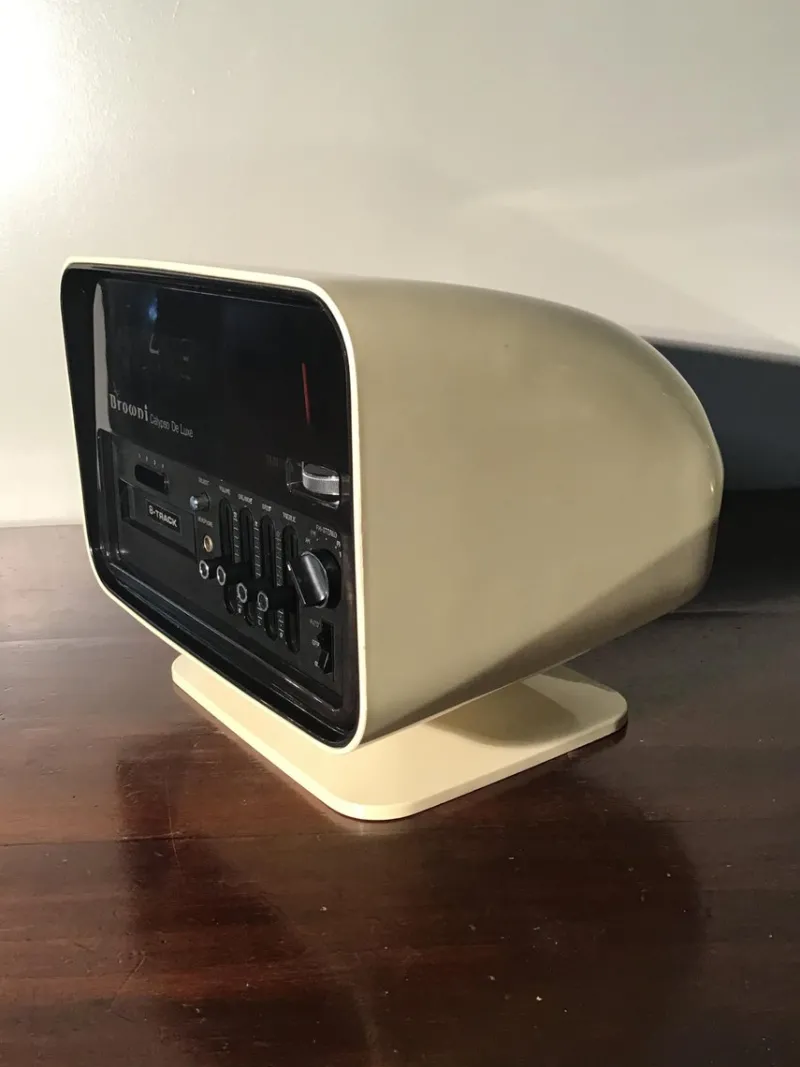 New Pamono Calypso de Luxe Stereo 8 Radio Clock with Speakers from Browni, 1960s, Set of 3