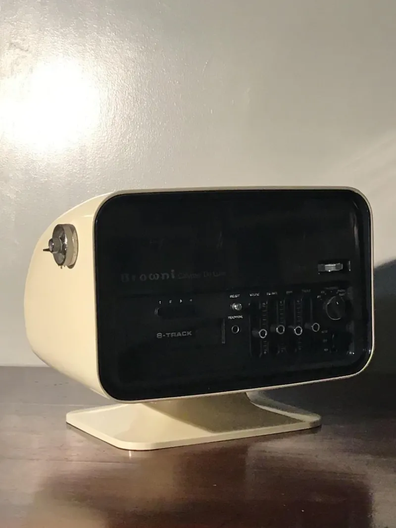 New Pamono Calypso de Luxe Stereo 8 Radio Clock with Speakers from Browni, 1960s, Set of 3