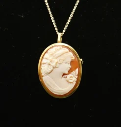Pamono Cameo Brooch and Pendant in Shell and Gold> Brooches