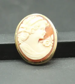 Pamono Cameo Brooch and Pendant in Shell and Gold><noscript><img width=