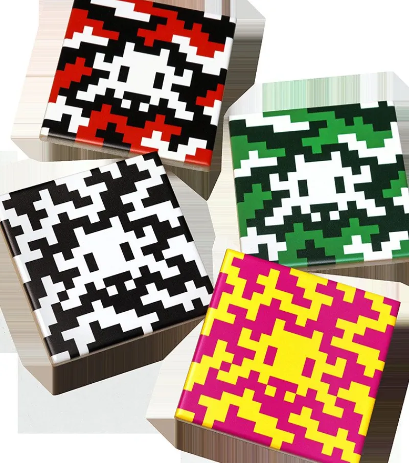 Pamono Camo Space Tiles, 2024, Set of 4> Decorative Objects