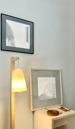 Hot Pamono Campanula Floor Lamp in Natural Oak and Porcelain by Frau Caze