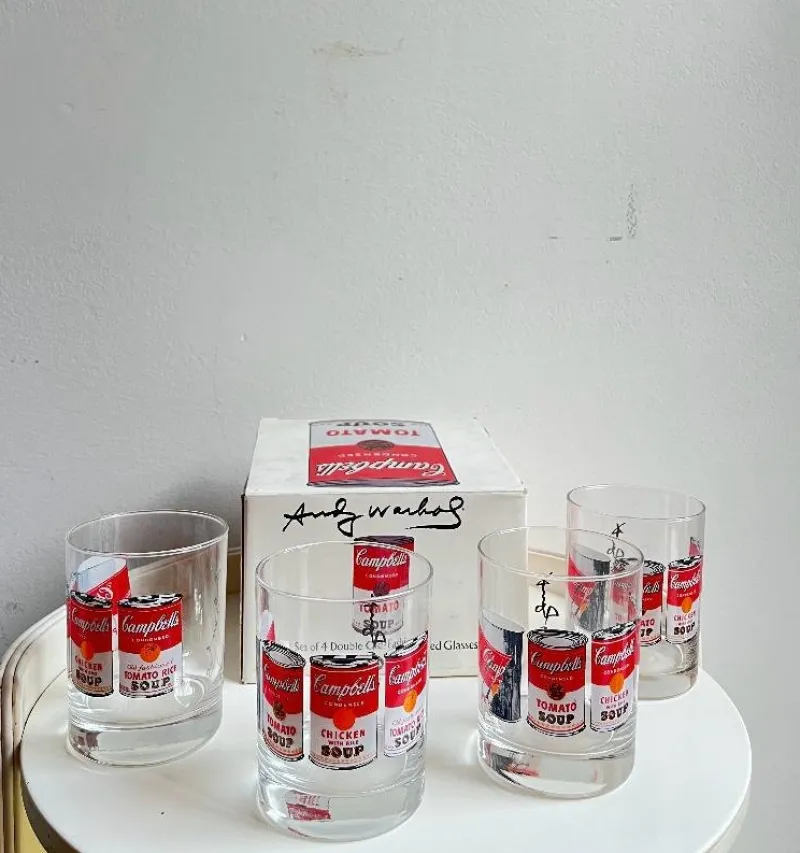 Best Pamono Campbells Series Glasses attributed to Andy Warhol for Block, 1990s, Set of 4