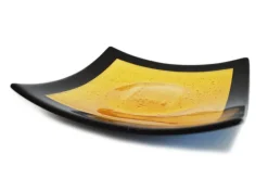 Outlet Pamono Campielo Q25 Murano Glass Plate with Gold leaf by Stefano Birello for VéVé Glass