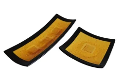 Outlet Pamono Campielo Q25 Murano Glass Plate with Gold leaf by Stefano Birello for VéVé Glass