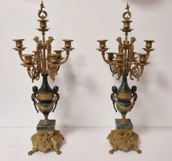 Best Pamono Candelabras in Verde Delle Alpi Marble and Bronze, 1950s, Set of 2