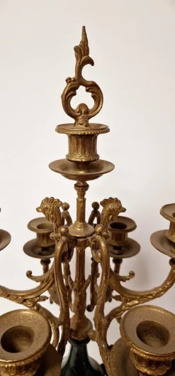 Best Pamono Candelabras in Verde Delle Alpi Marble and Bronze, 1950s, Set of 2